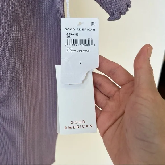 Good American Ribbed Polo top in Dusty Violet - Picture 6 of 10